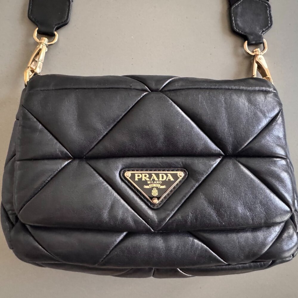 Prada System Nappa Leather Patchwork Crossbody Ba… - image 4